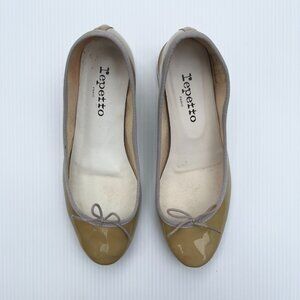 DISCOLORED Repetto Camille Patent Leather Heels in "Khaki" - Size 39.5 EU/8 US